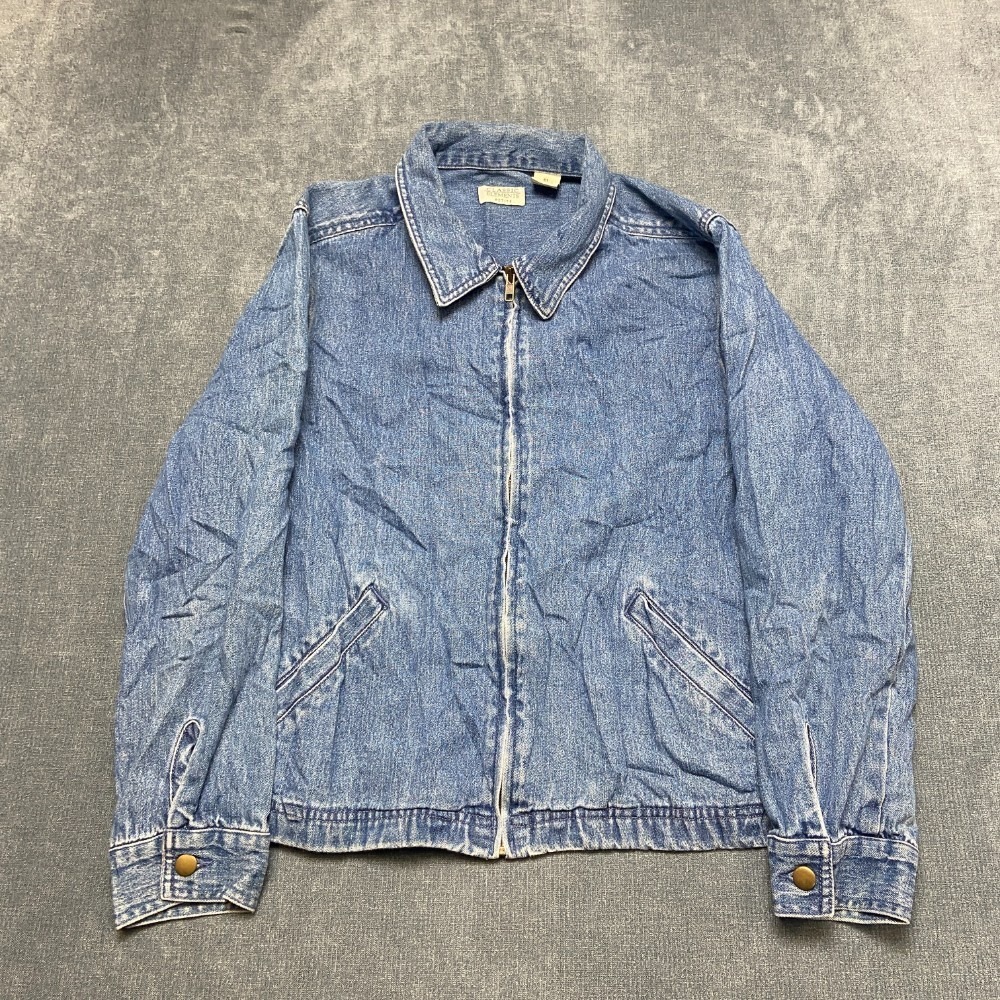 VTGClassic Elements Trucker Jackets Womens PL Blue Denim Cotton Full Zip